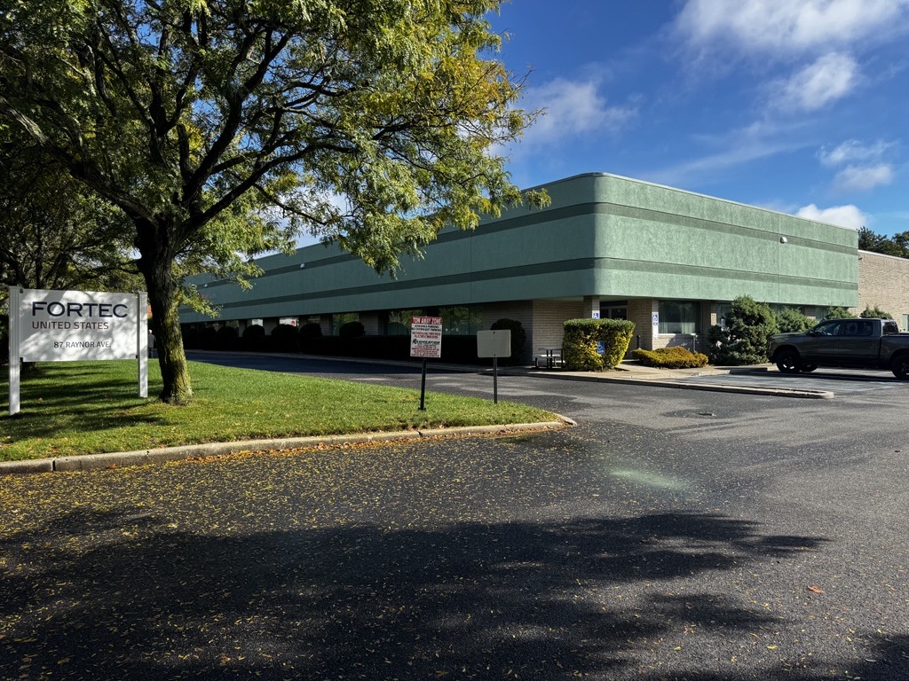 The FORTEC US building at 87 Raynor Ave in Ronkonkoma, New York, with the FORTEC United States sign out front